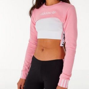 adidas shrug sweater pink